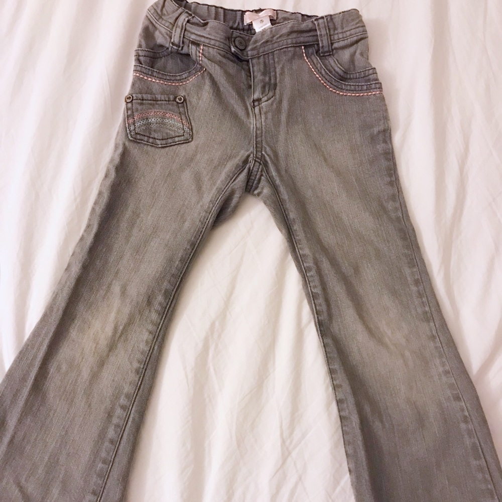 Old Navy Gray Girls Bell Bottoms Embroidered